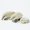 Wooden Badger Family from Ostheimer,  Badger Head Down and Badger Young | Conscious Craft